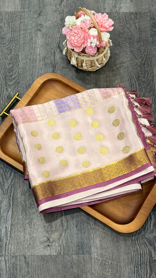 Pure Mysore crape silk in multi color