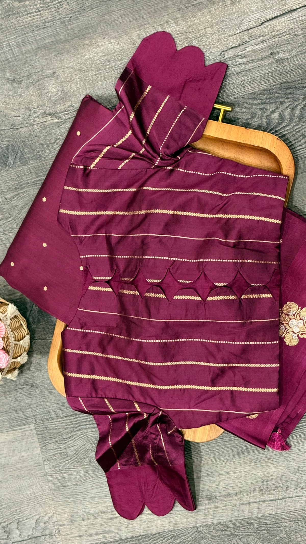 Pune silk in deep wine