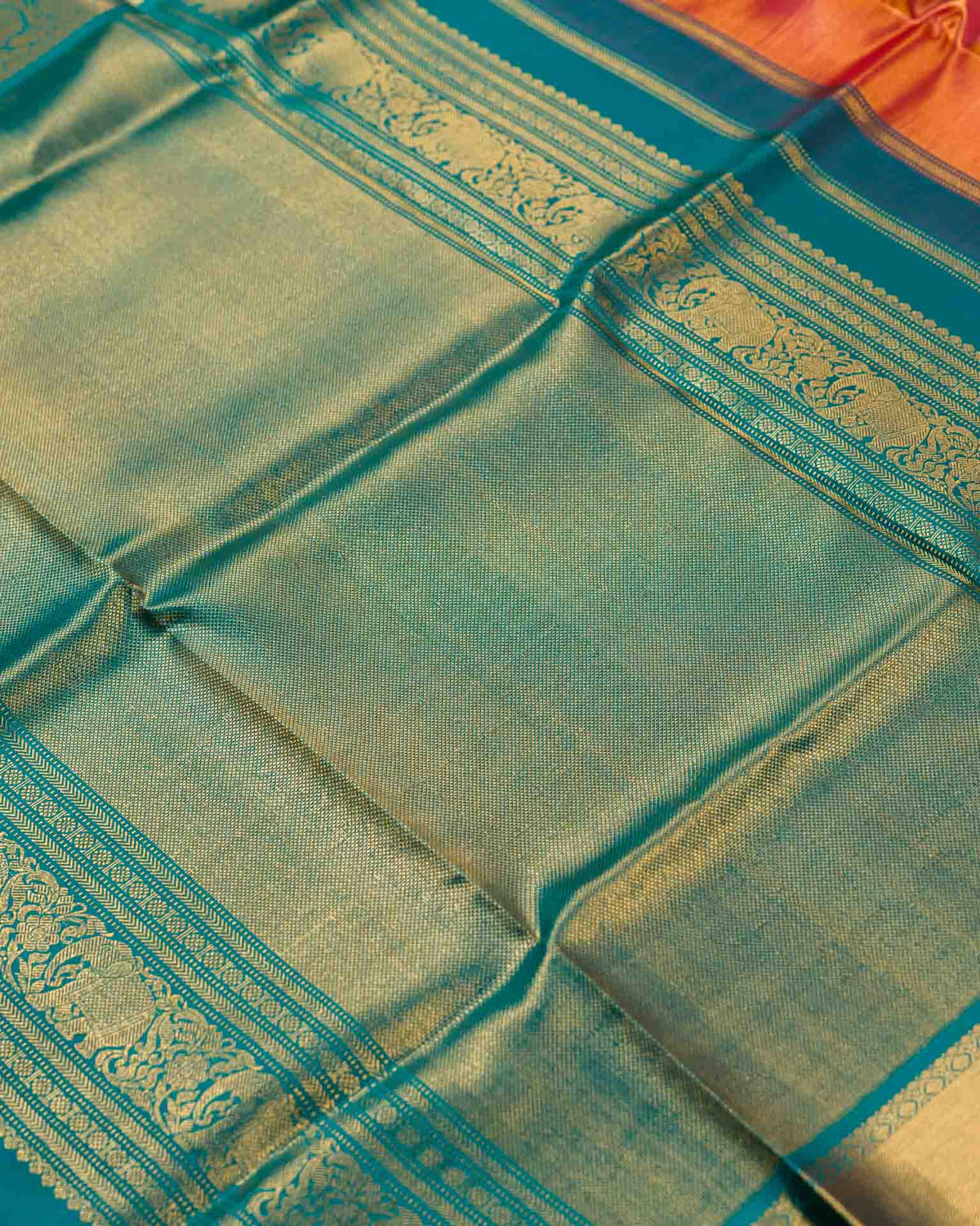 Pure tissue kanjivaram with Maggam work blouse