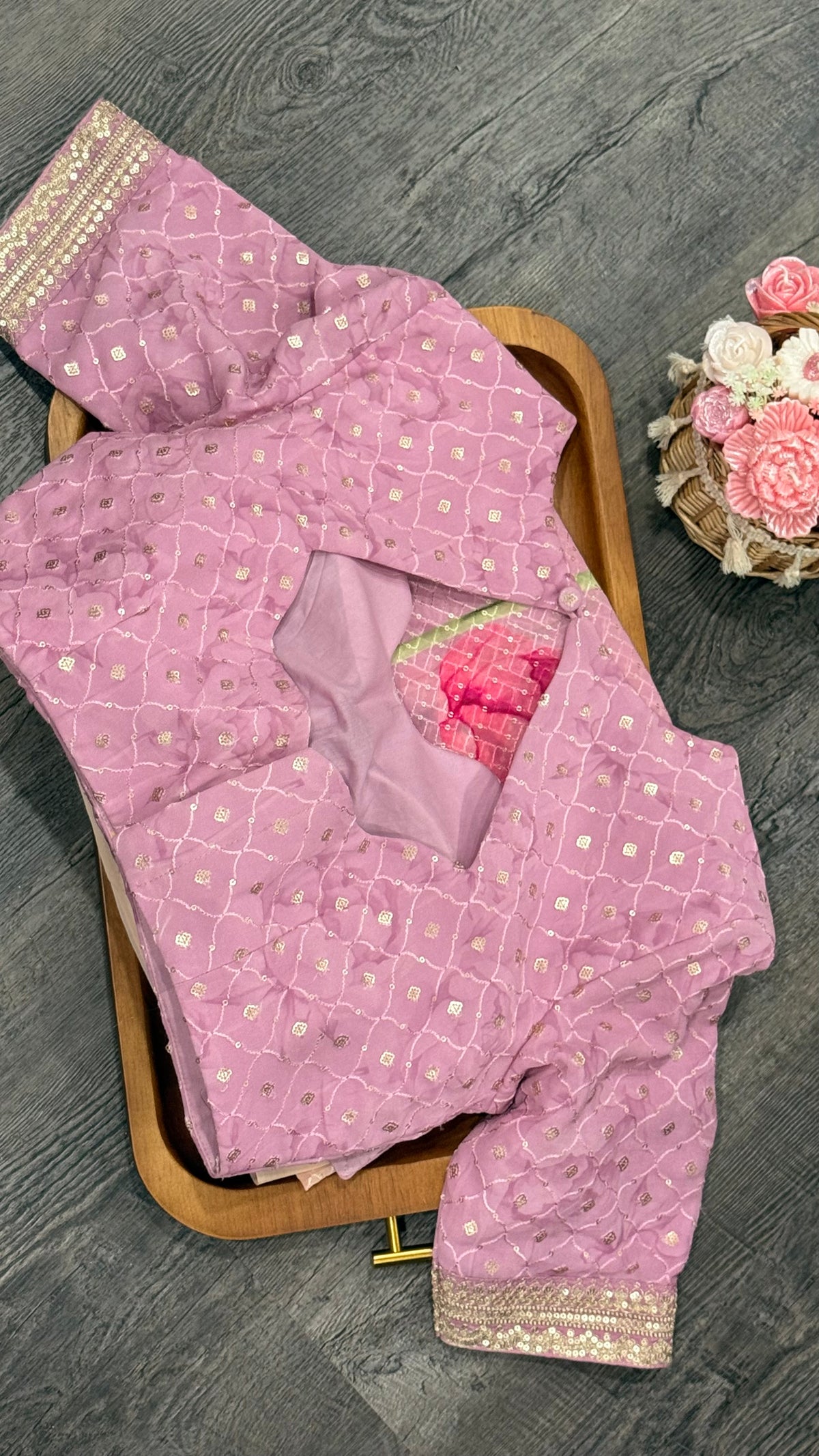 Pure georgette with sequence and digital print in ombré color pattern
