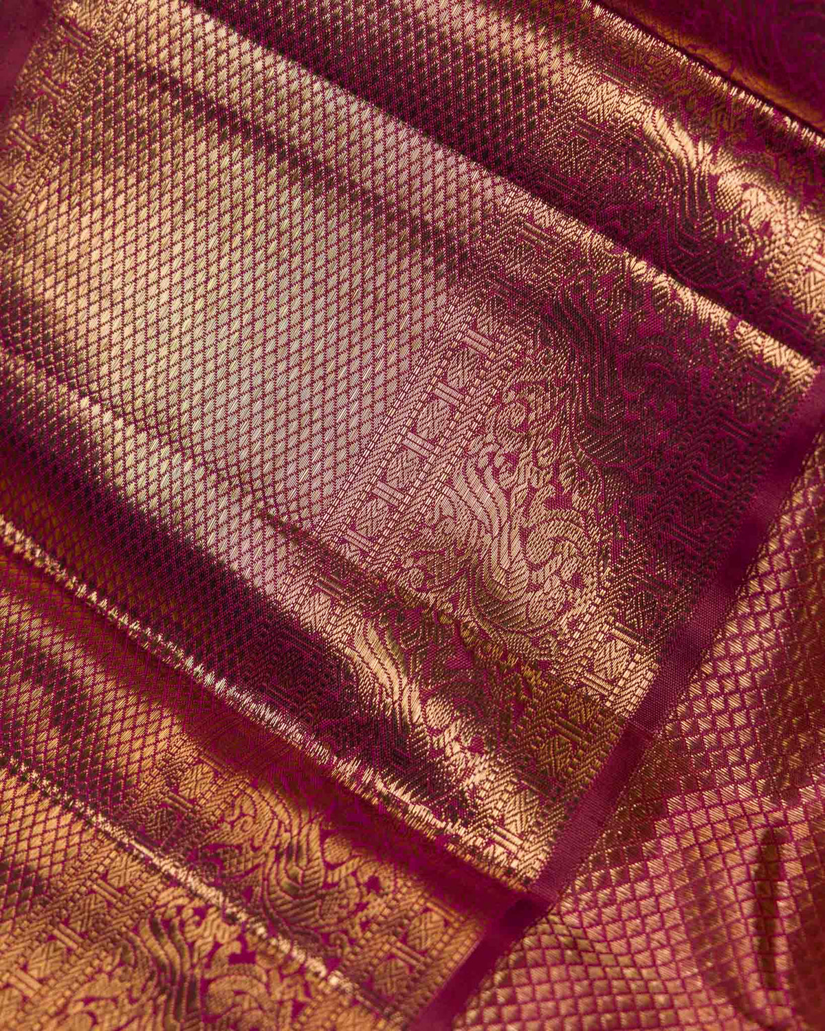 Yellow & Wine Gandaberunda Motif Pure zari Kanjivaram