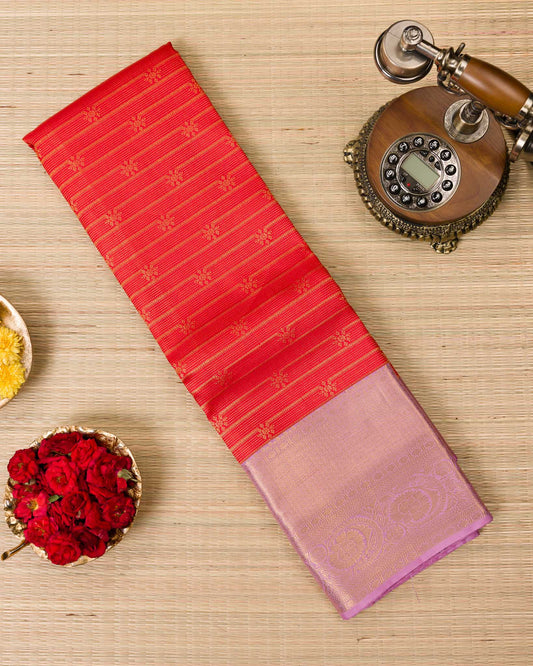 Orangish Red & Pink 1 GM Kanjivaram