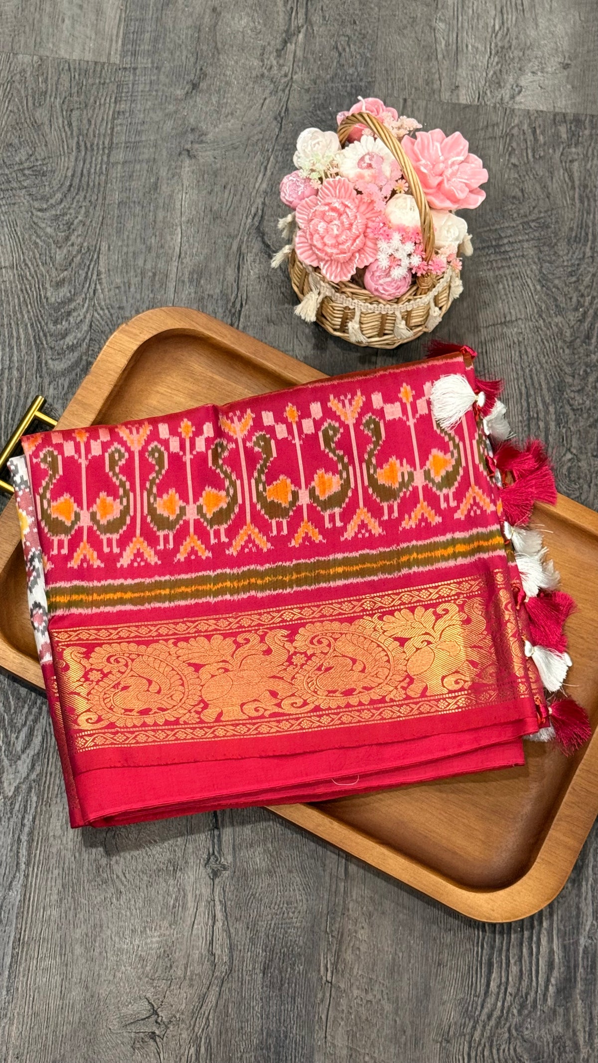 Pure Ikkat with Kanchi border