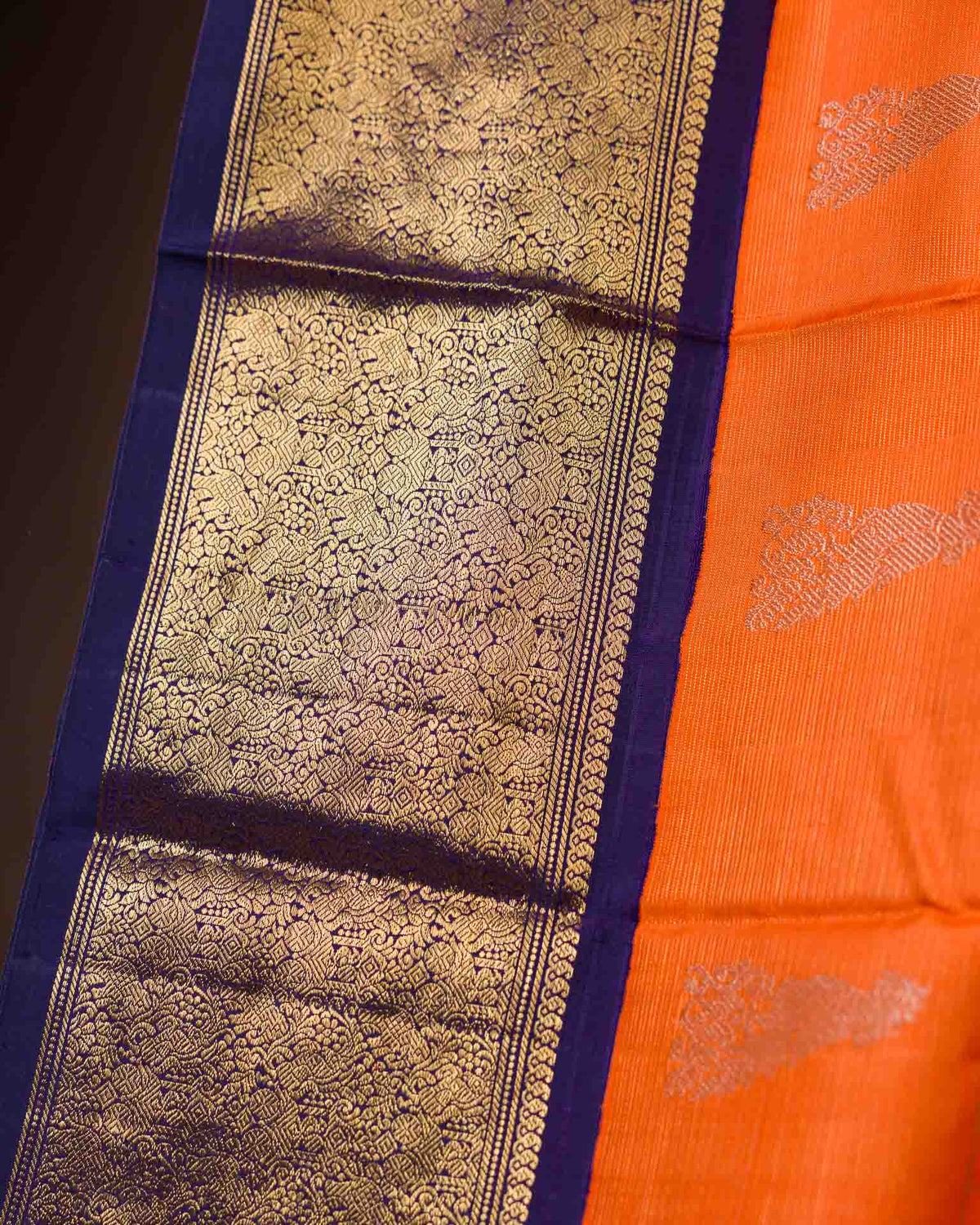 Pure real zari kanjivaram paired with raw silk Maggam work blouse