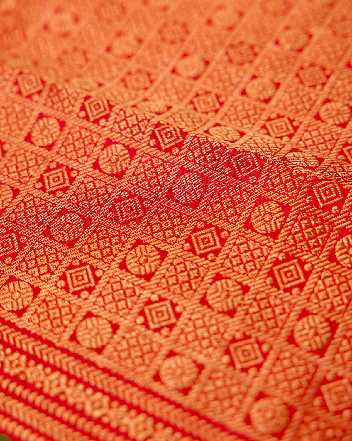 Pure kanjivaram in bright red with Maggam work blouse