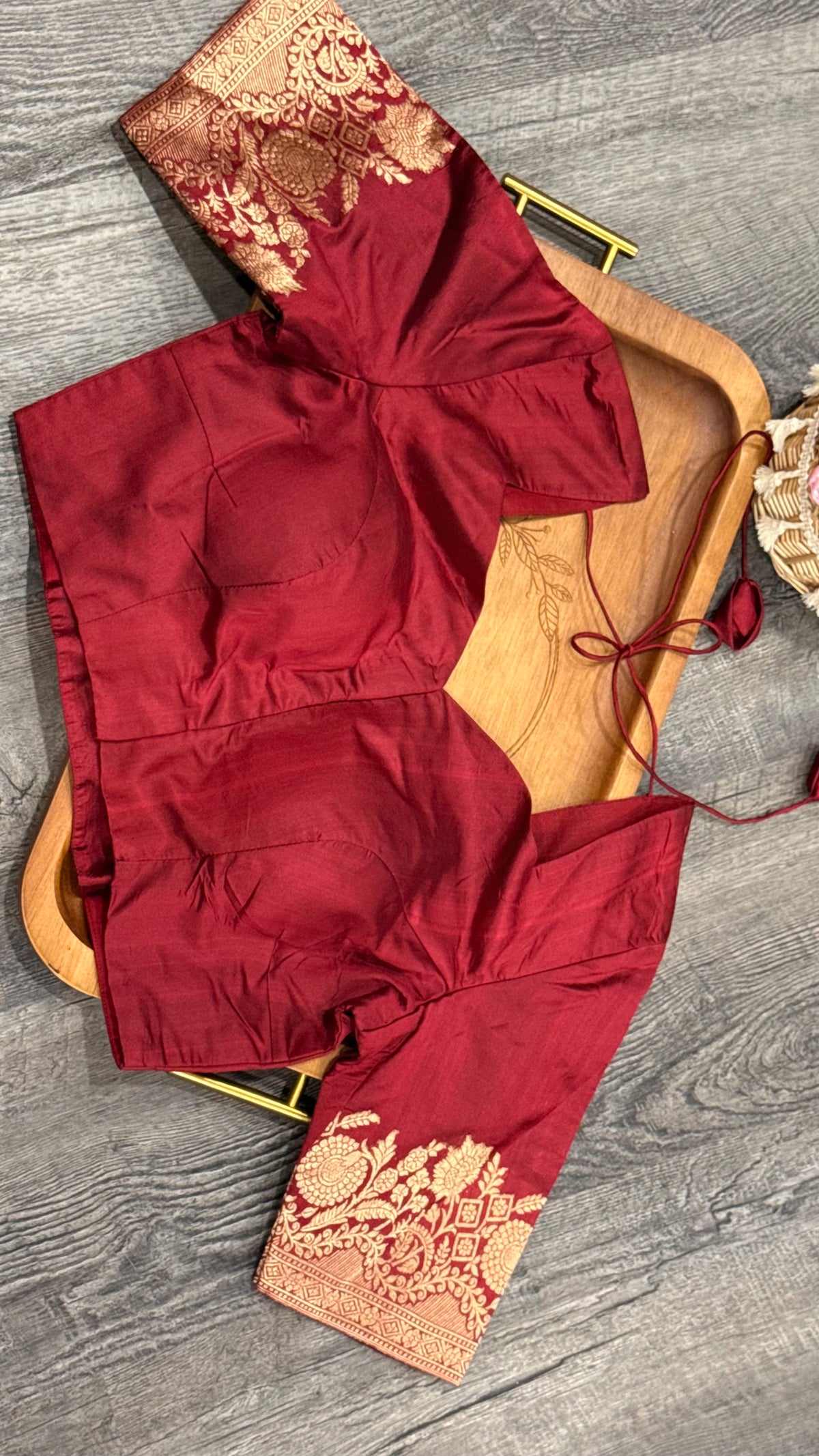 Pure Pune silk in montone maroon red