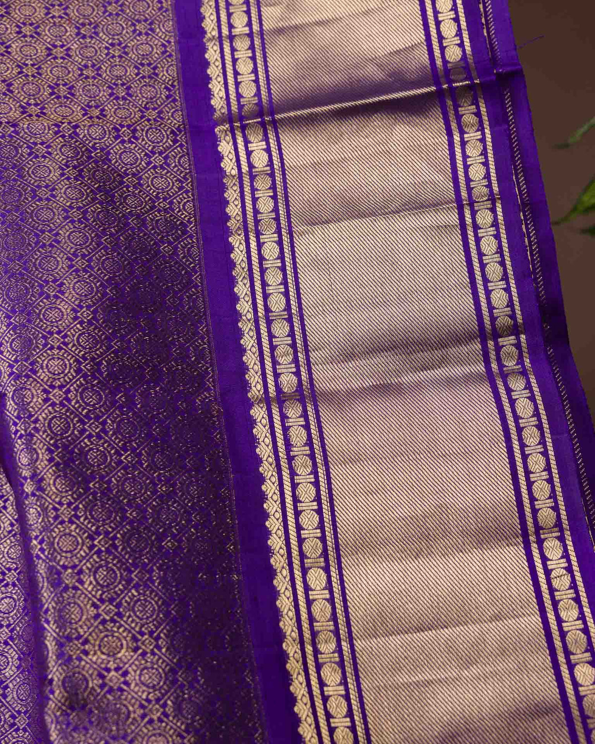 Pure brocade kanjivaram with Maggam work blouse
