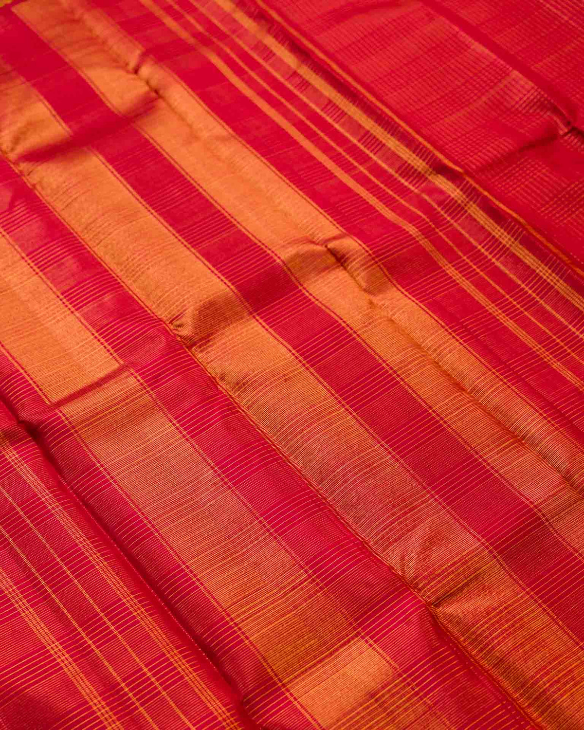 Pure kanjivaram with zari stripes in montone red