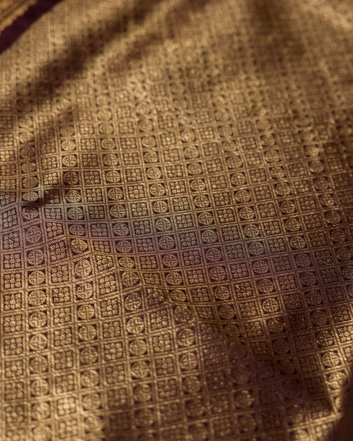 Magenta Pink & Deep Brown Pure Kanjivaram with Maggam Work Blouse