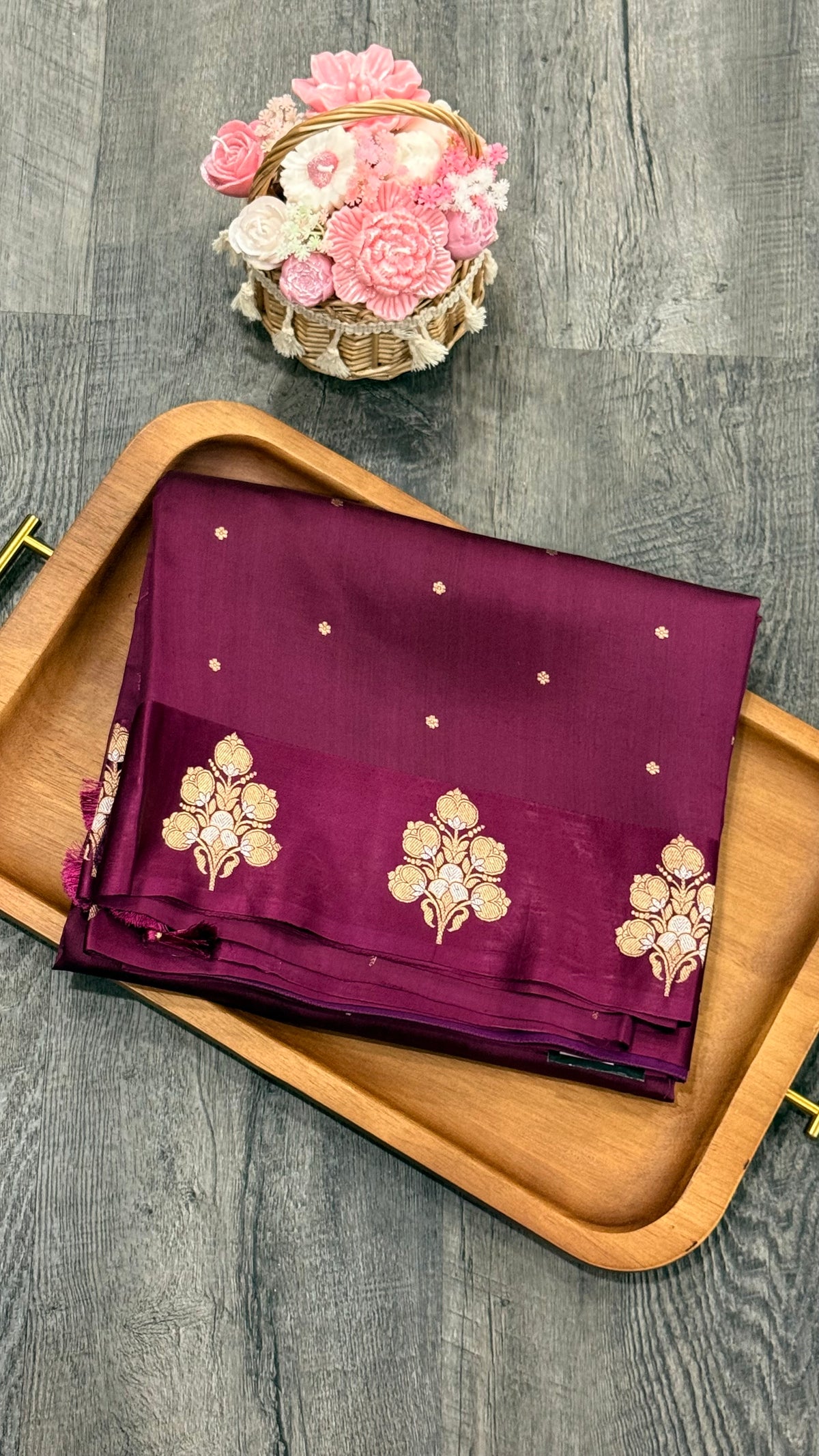Pune silk in deep wine