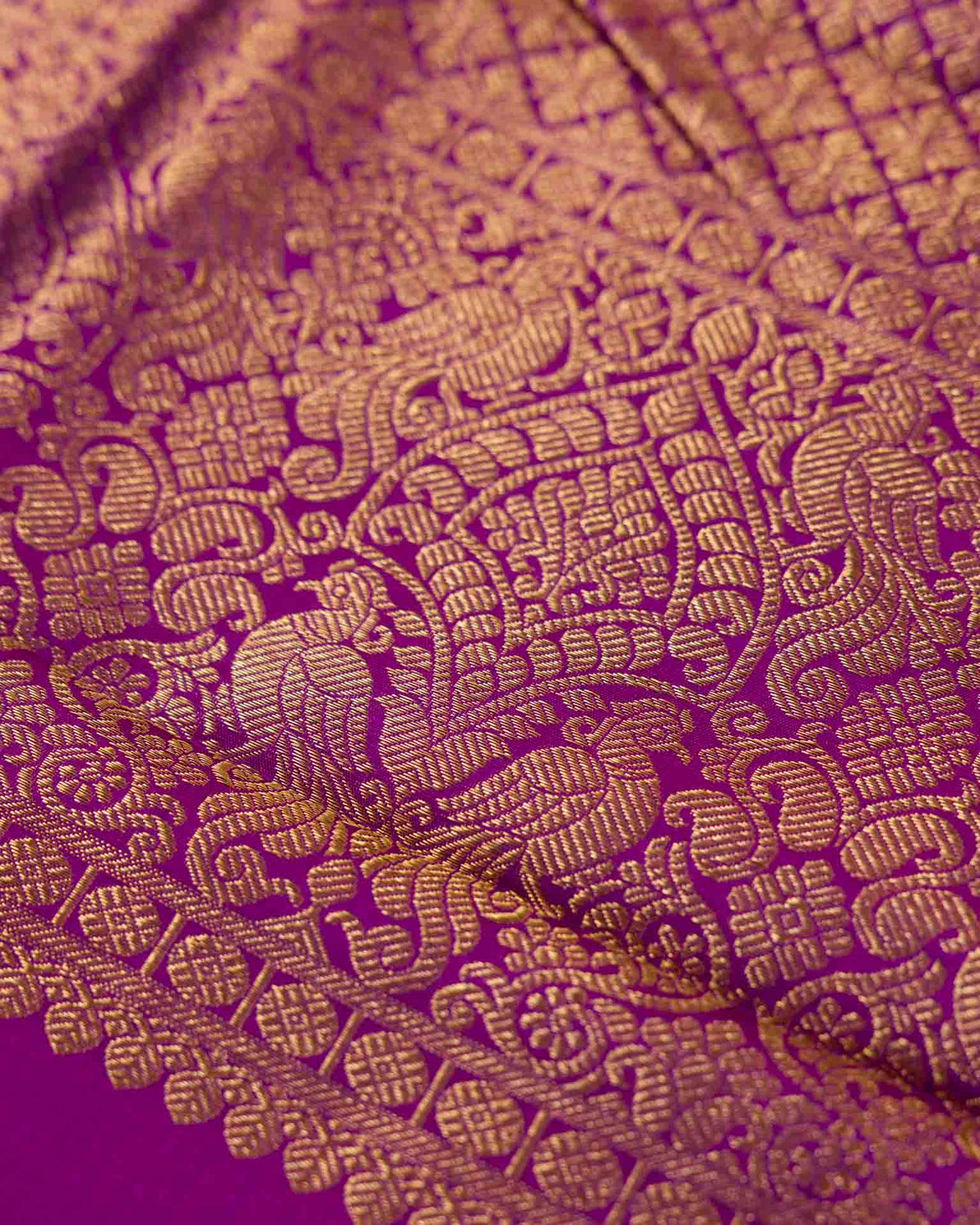 Pure 2gm kanjivaram in beige and purple
