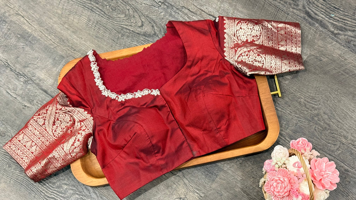 Pure Venkatagiri in red with horizontal zari stripes