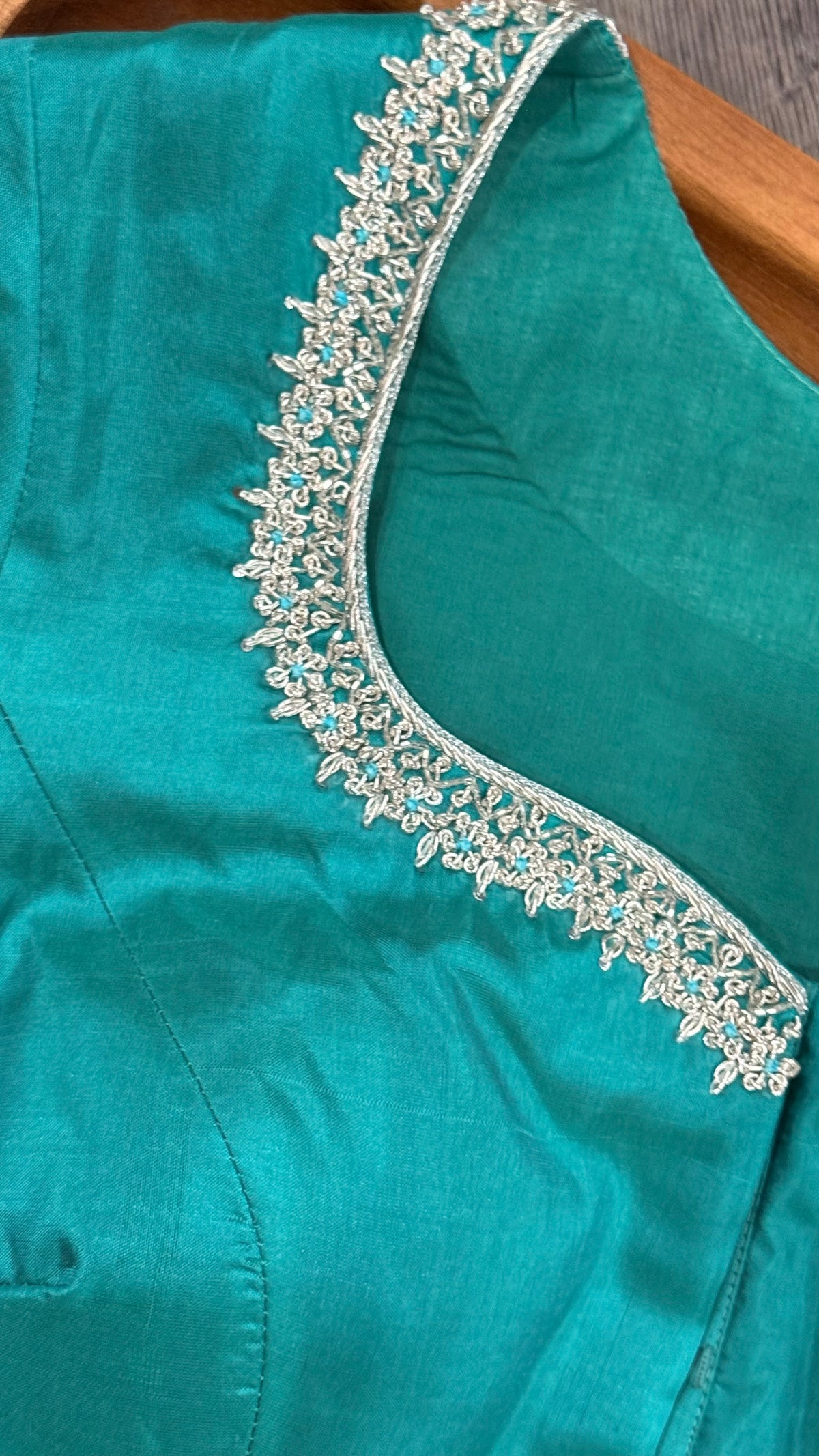 Pure Venkatagiri in olive green and blue