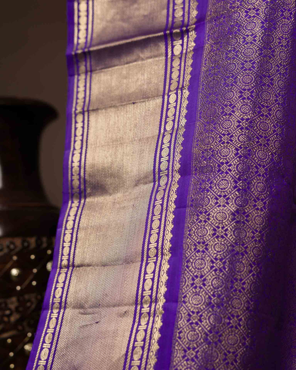 Pure brocade kanjivaram with Maggam work blouse