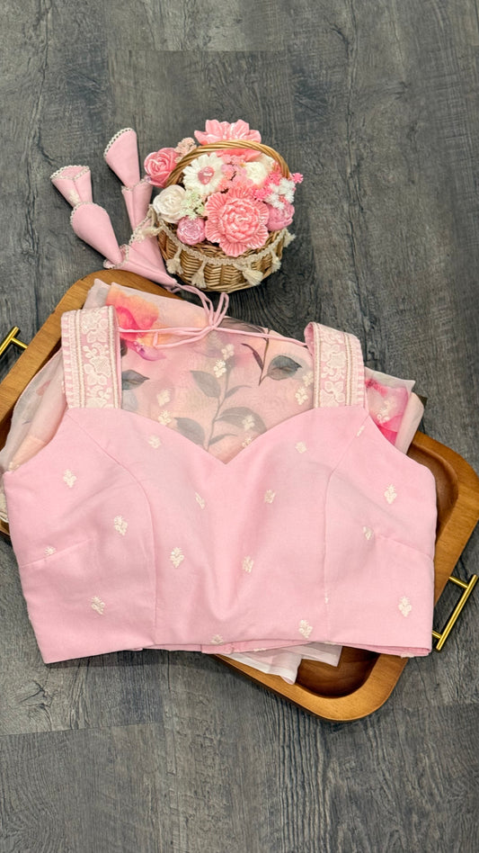 Pure georgette with machine embroidery