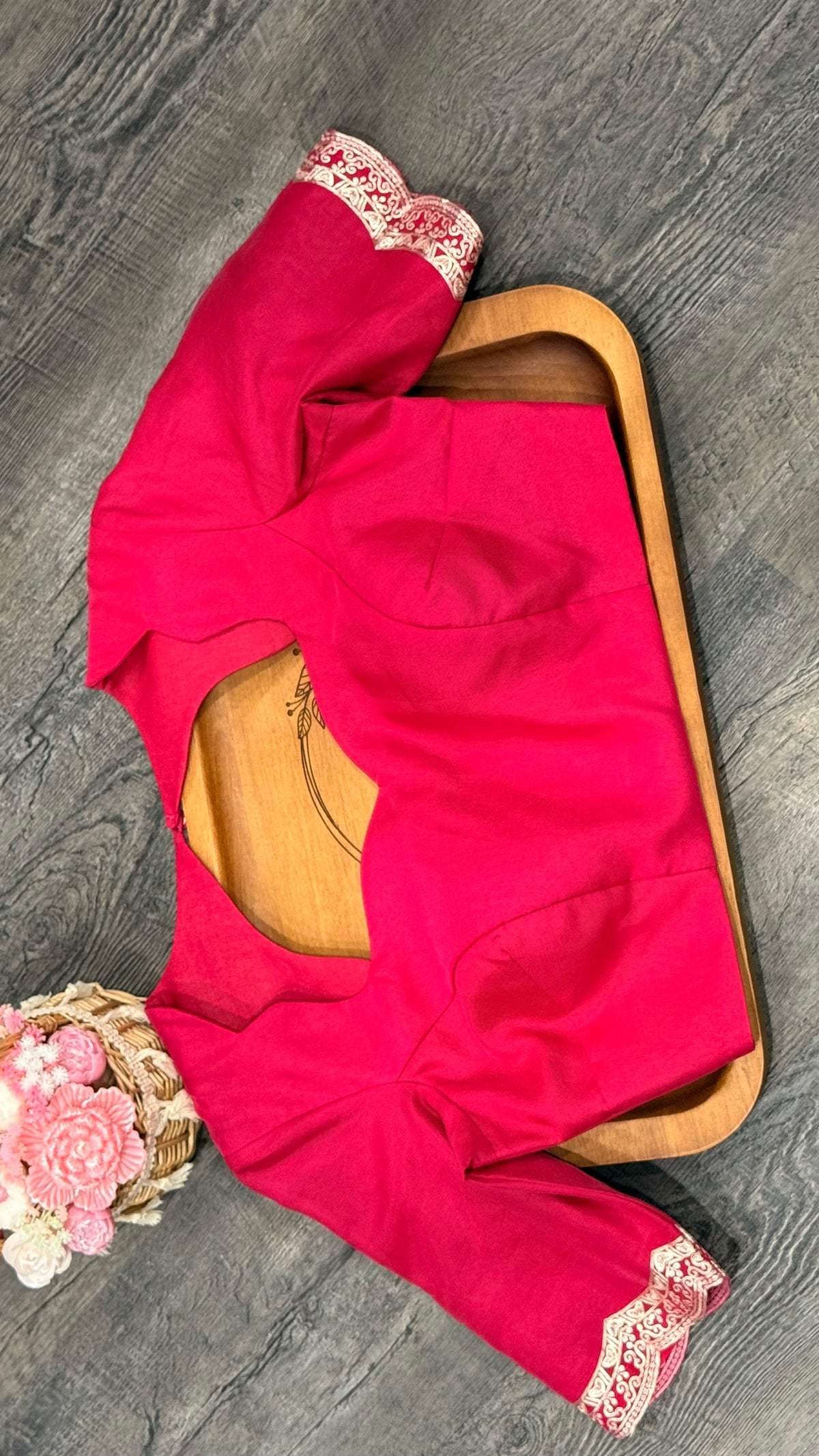 Glass tissue fancy saree in hot pink