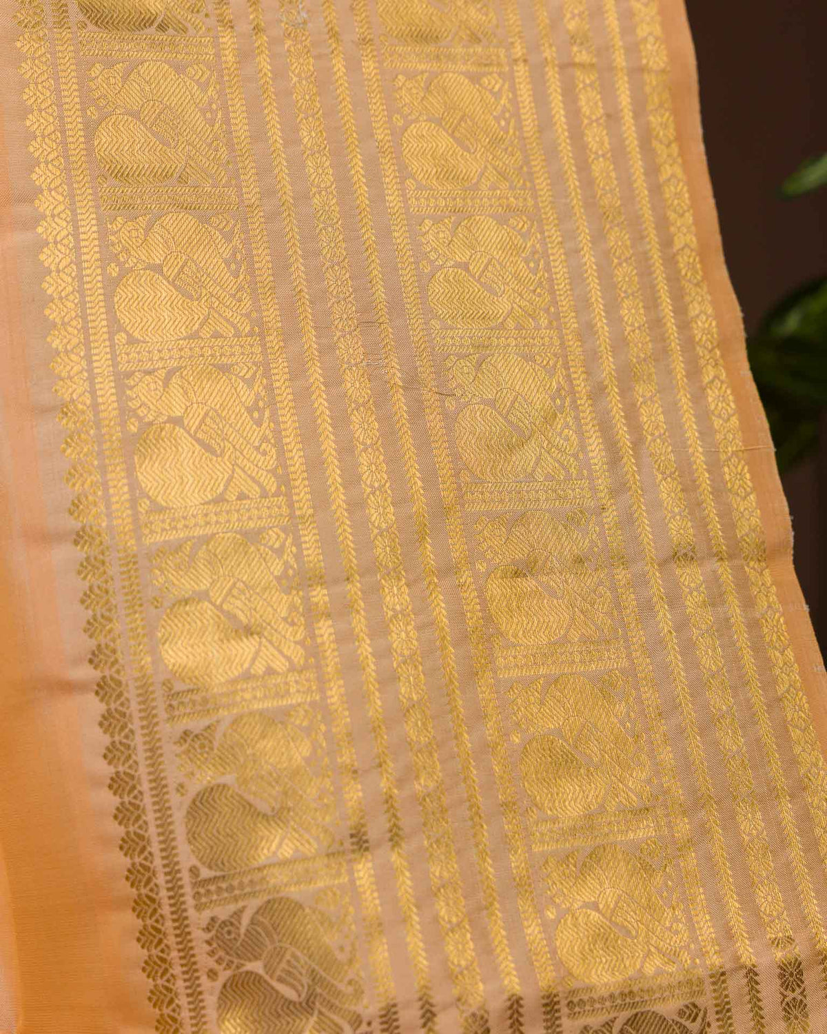 Pure kanjivaram in unique shade of peachish orange