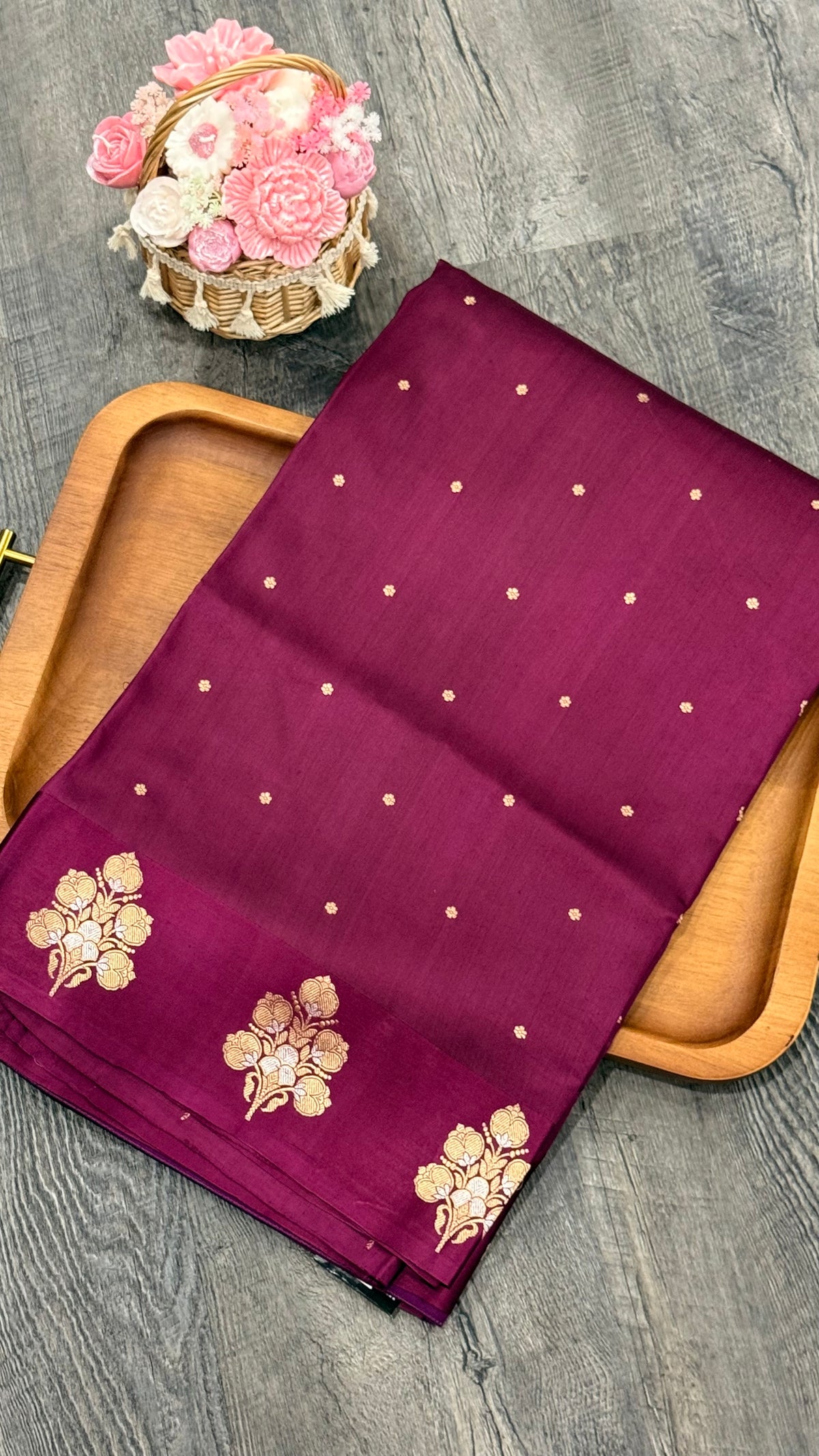 Pune silk in deep wine