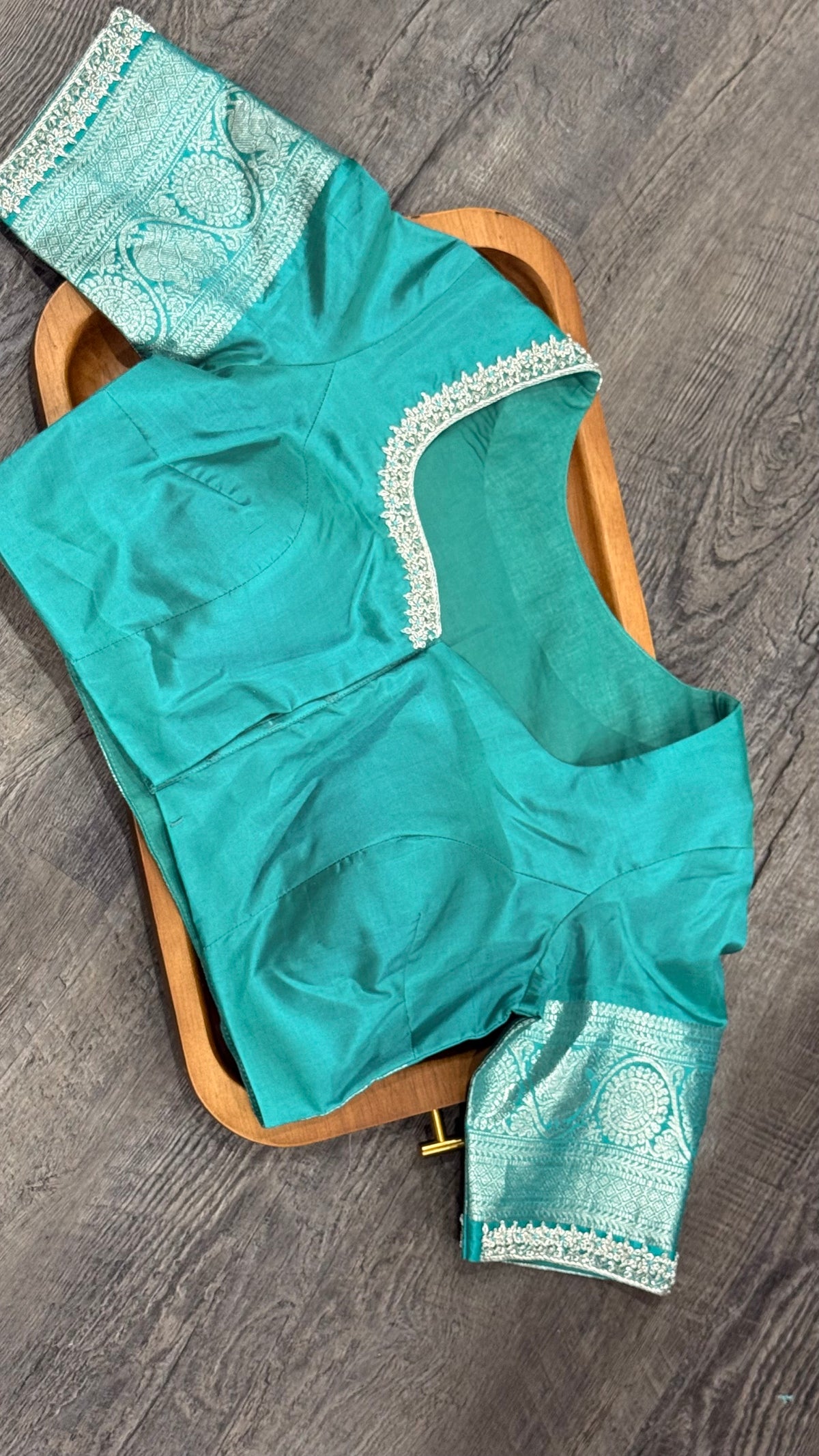 Pure Venkatagiri in olive green and blue