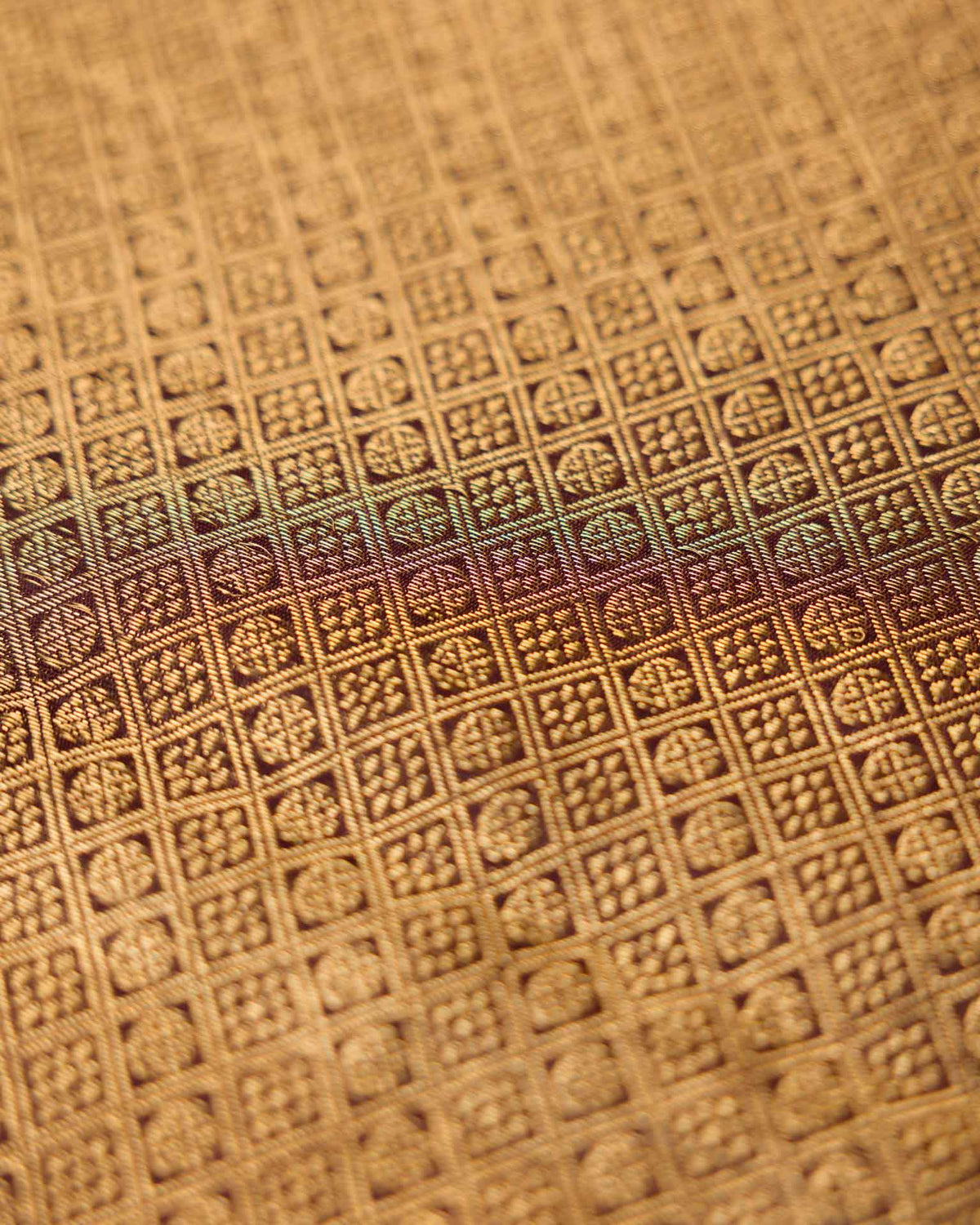 Pure Kanjivaram in rust orange and brown with twill weave