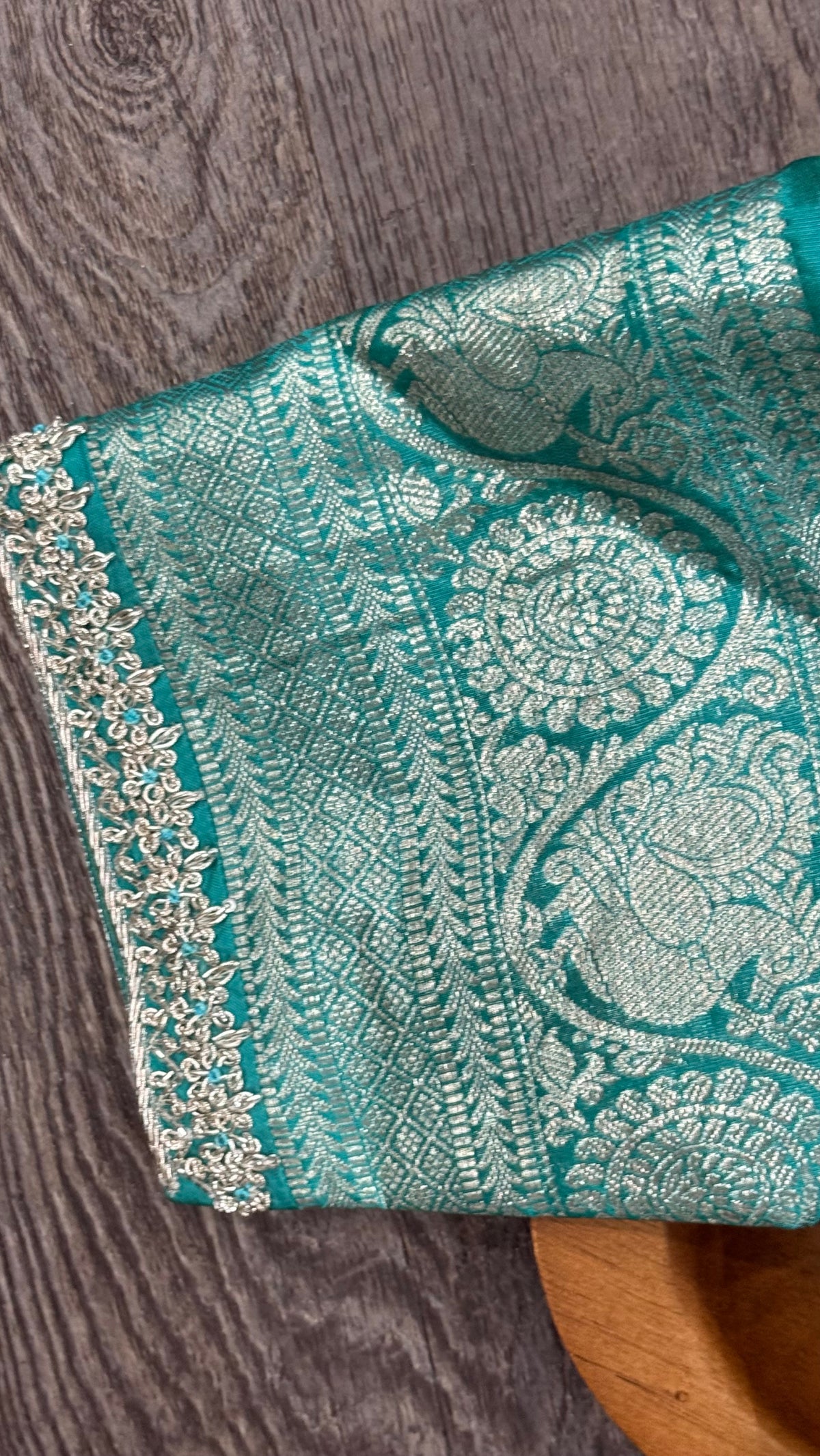 Pure Venkatagiri in olive green and blue