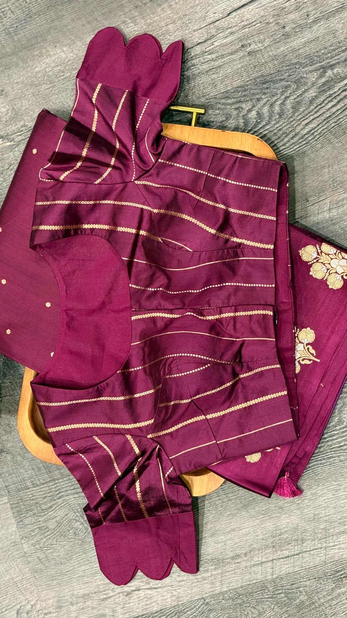 Pune silk in deep wine