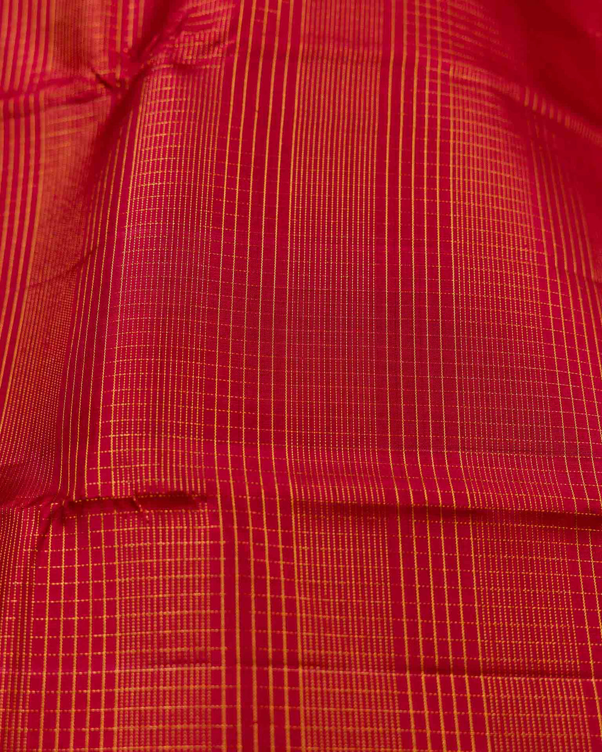 Pure kanjivaram with zari stripes in montone red