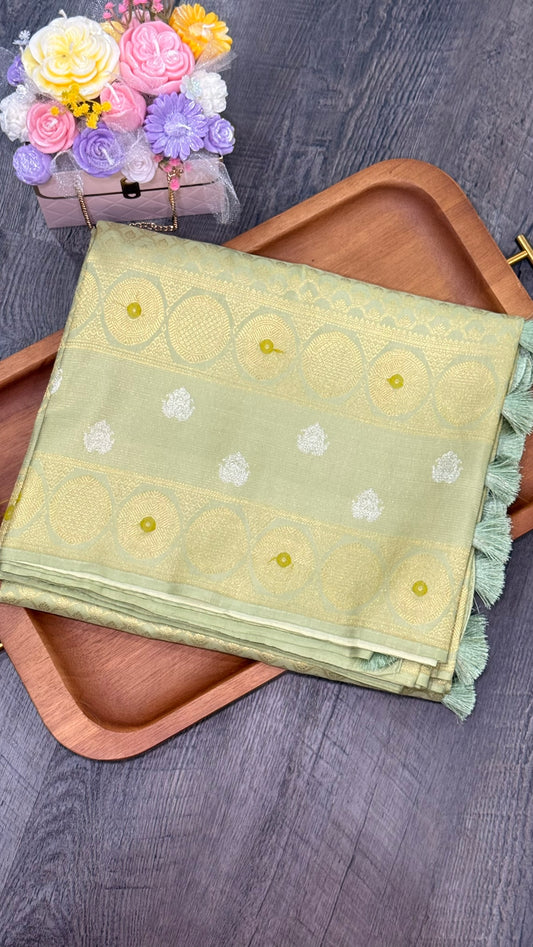 Pastel Green Monotone 2gm Zari Kanjivaram