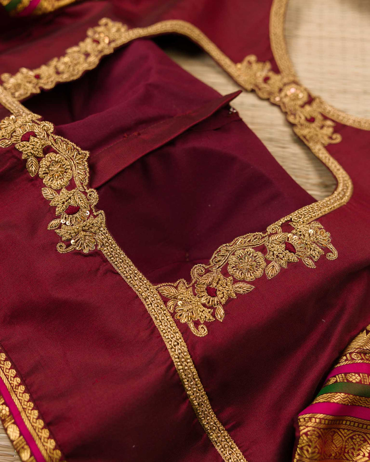 Pure korvai kanjivaram in yellow and maroon red