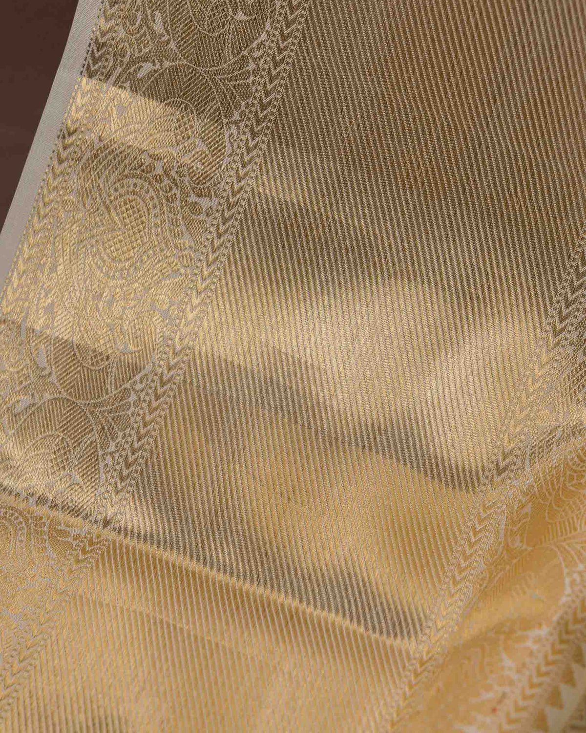 Classic Half-White & Green 1gm Kanjivaram with Maggam Blouse