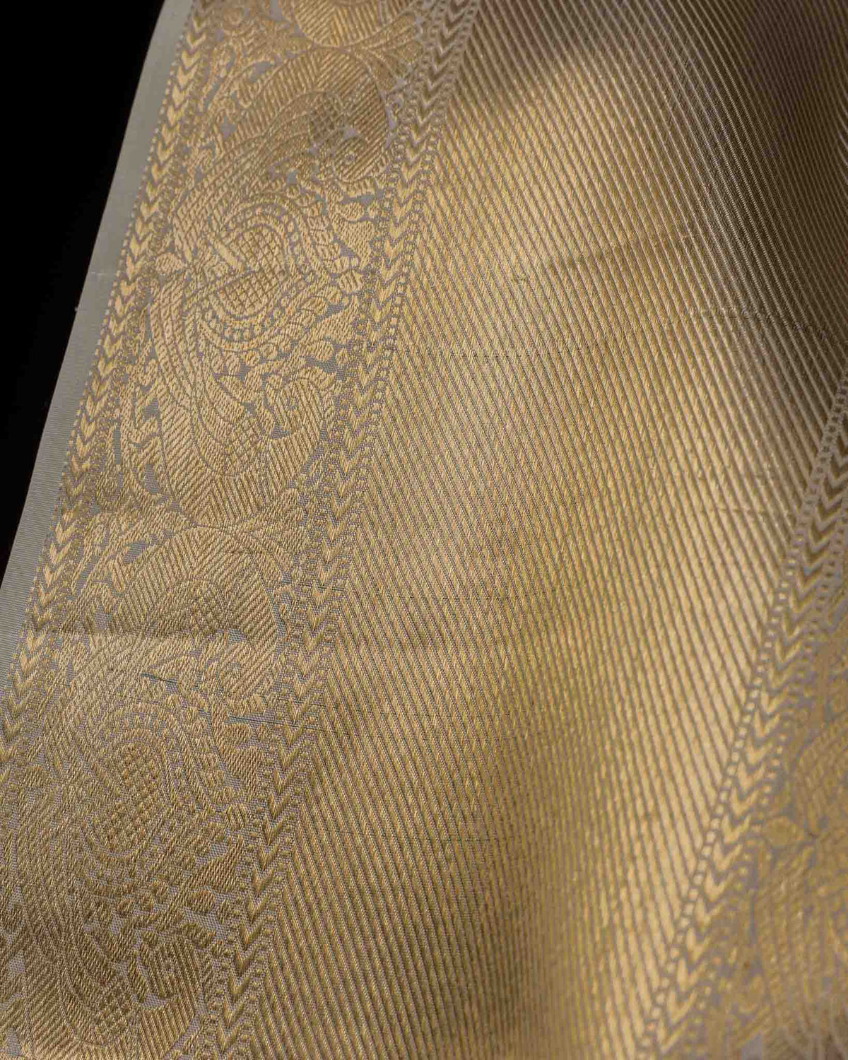Classic Half-White & Green 1gm Kanjivaram with Maggam Blouse