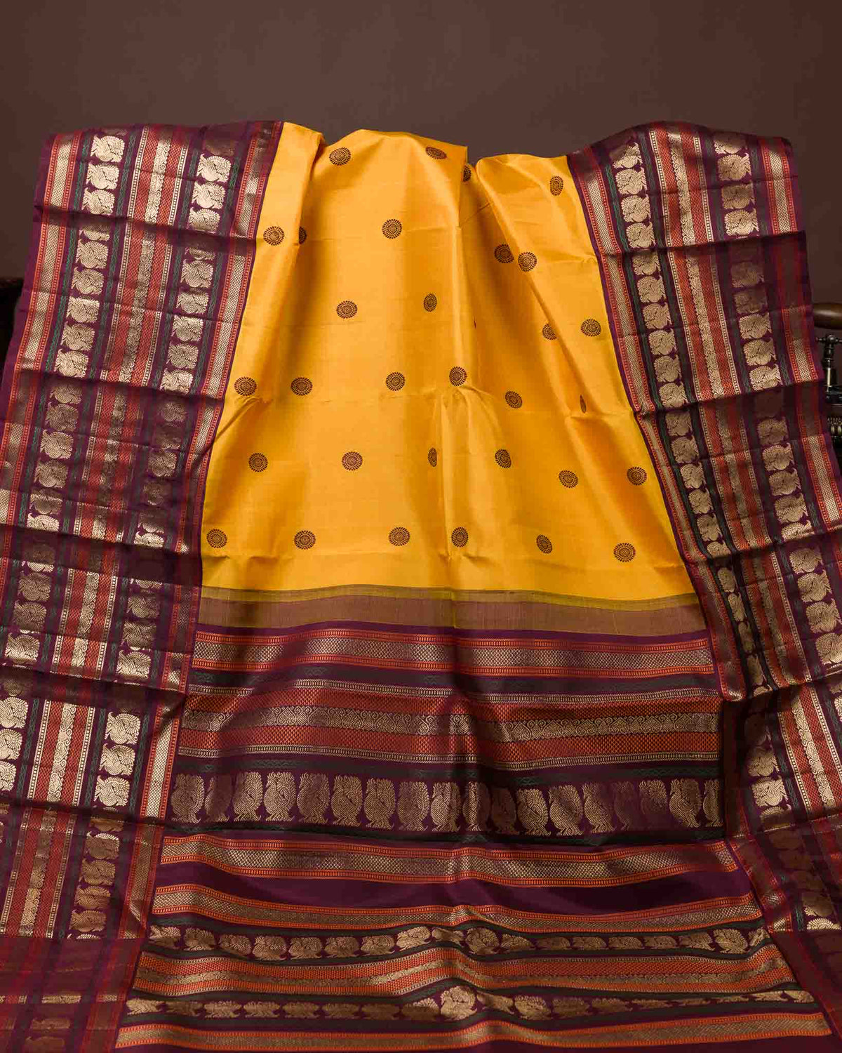 Mustard Yellow Pure 2gm Zari Kanjivaram