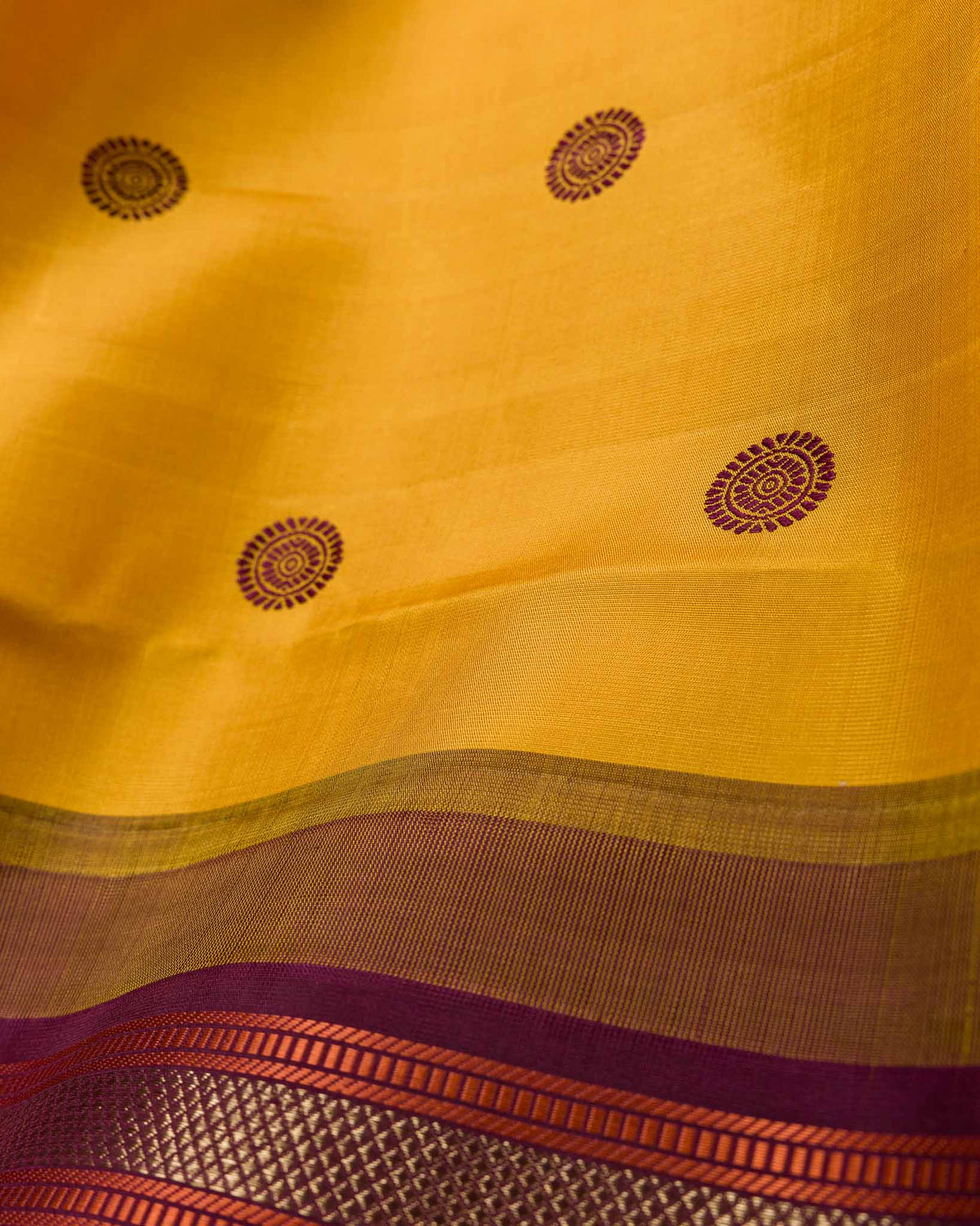Mustard Yellow Pure 2gm Zari Kanjivaram