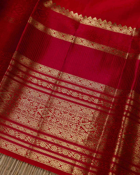 Mint Green & Red Real Zari Pure Kanjivaram