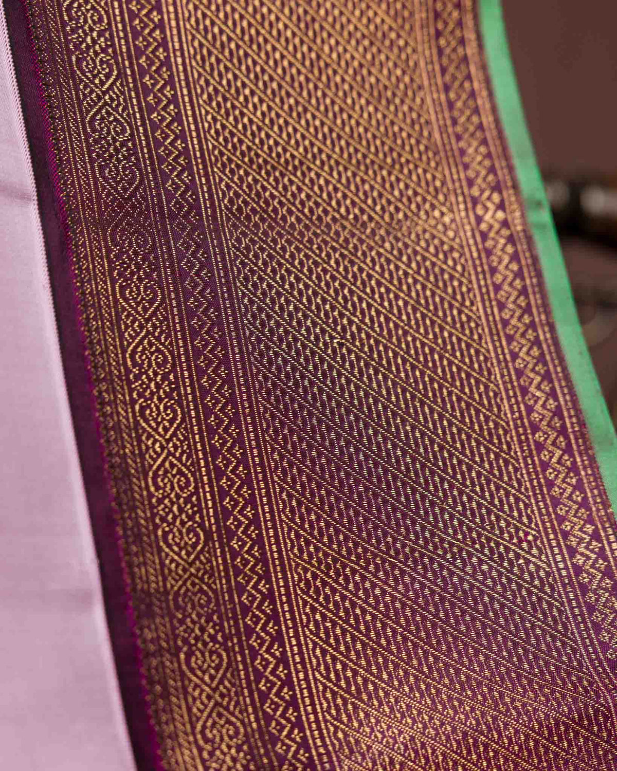 Soft Pink & Wine Pure Zari 2gm Kanjivaram