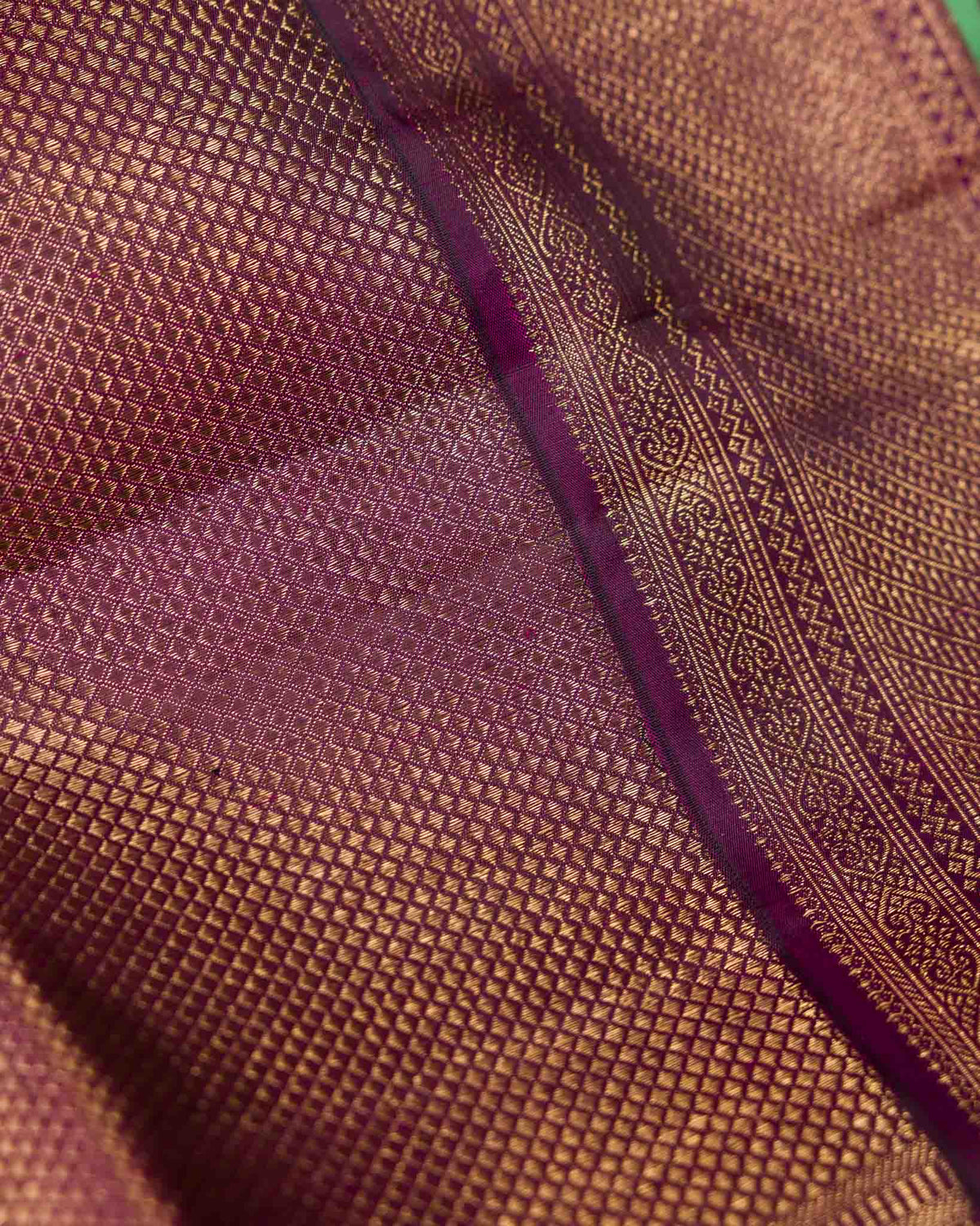 Soft Pink & Wine Pure Zari 2gm Kanjivaram