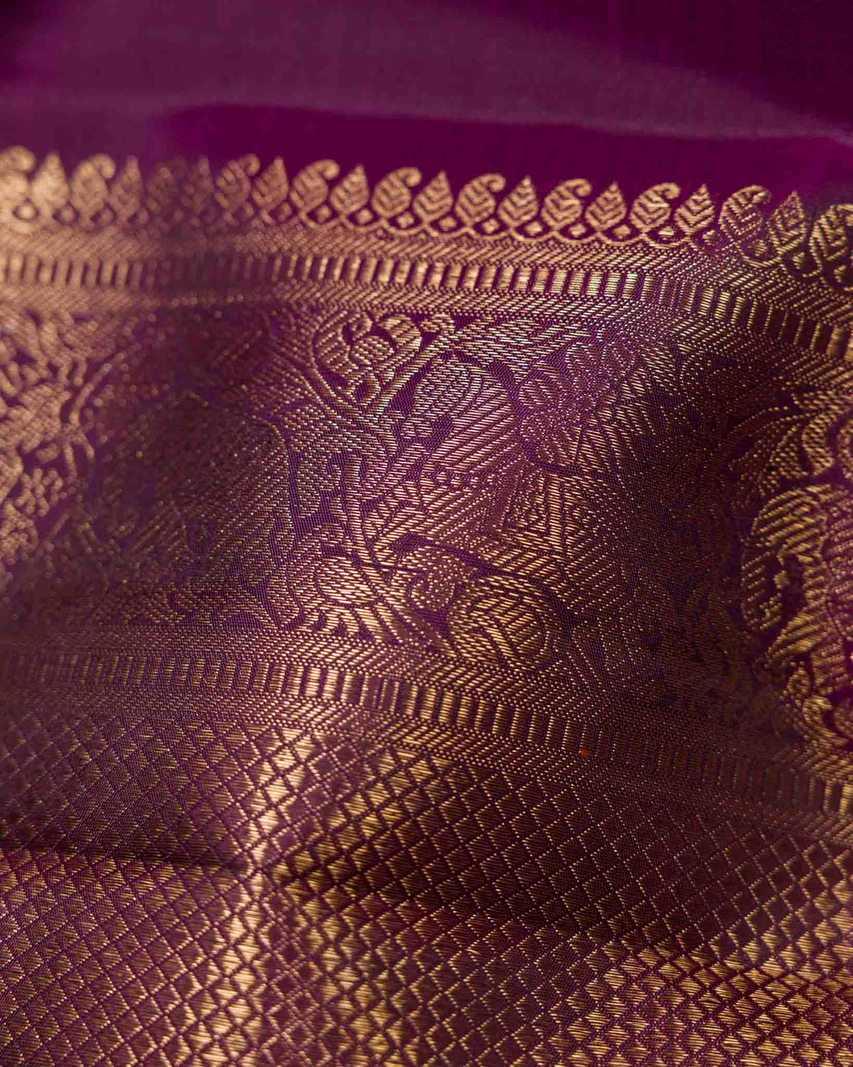 Soft Pink & Wine Pure Zari 2gm Kanjivaram