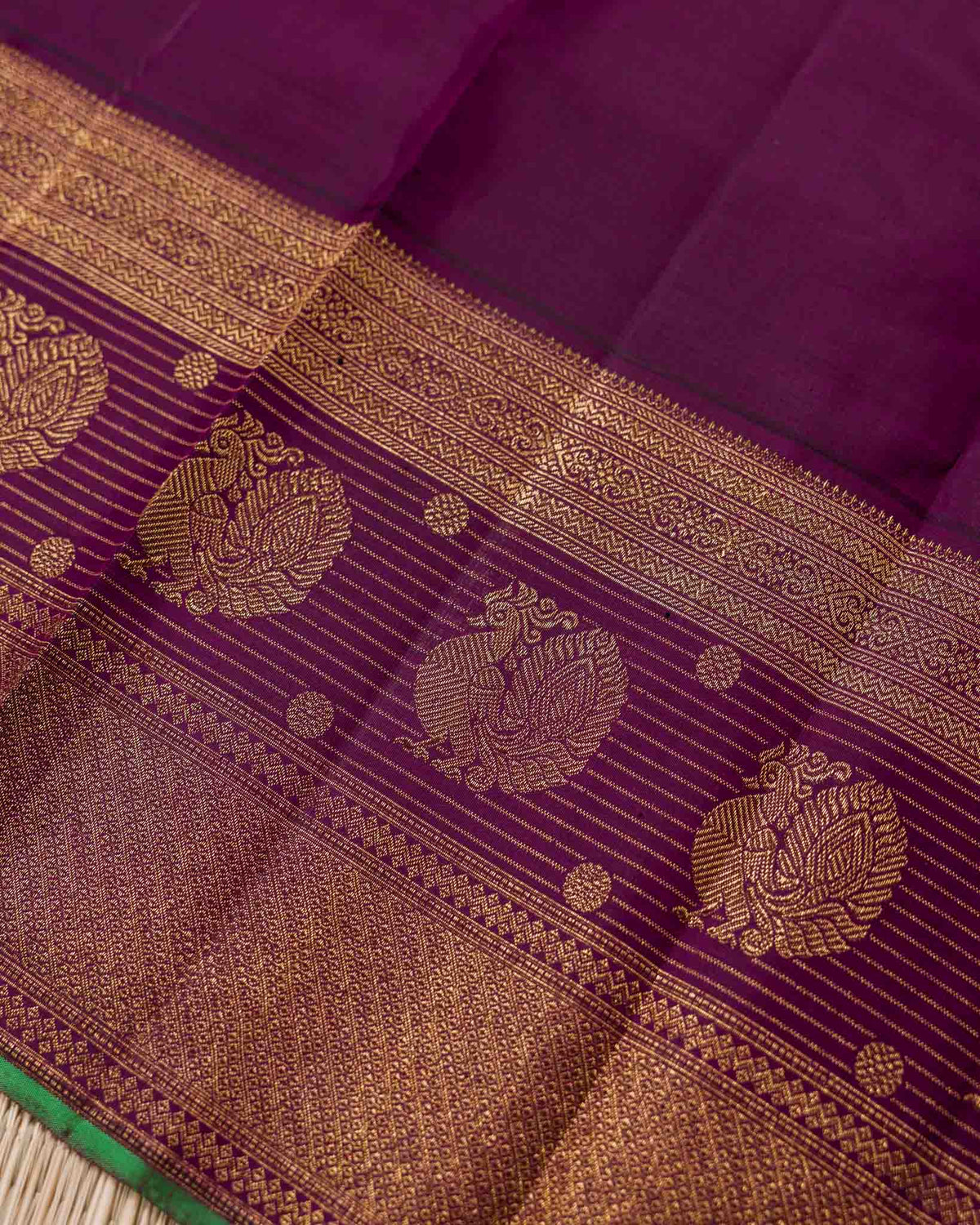 Soft Pink & Wine Pure Zari 2gm Kanjivaram