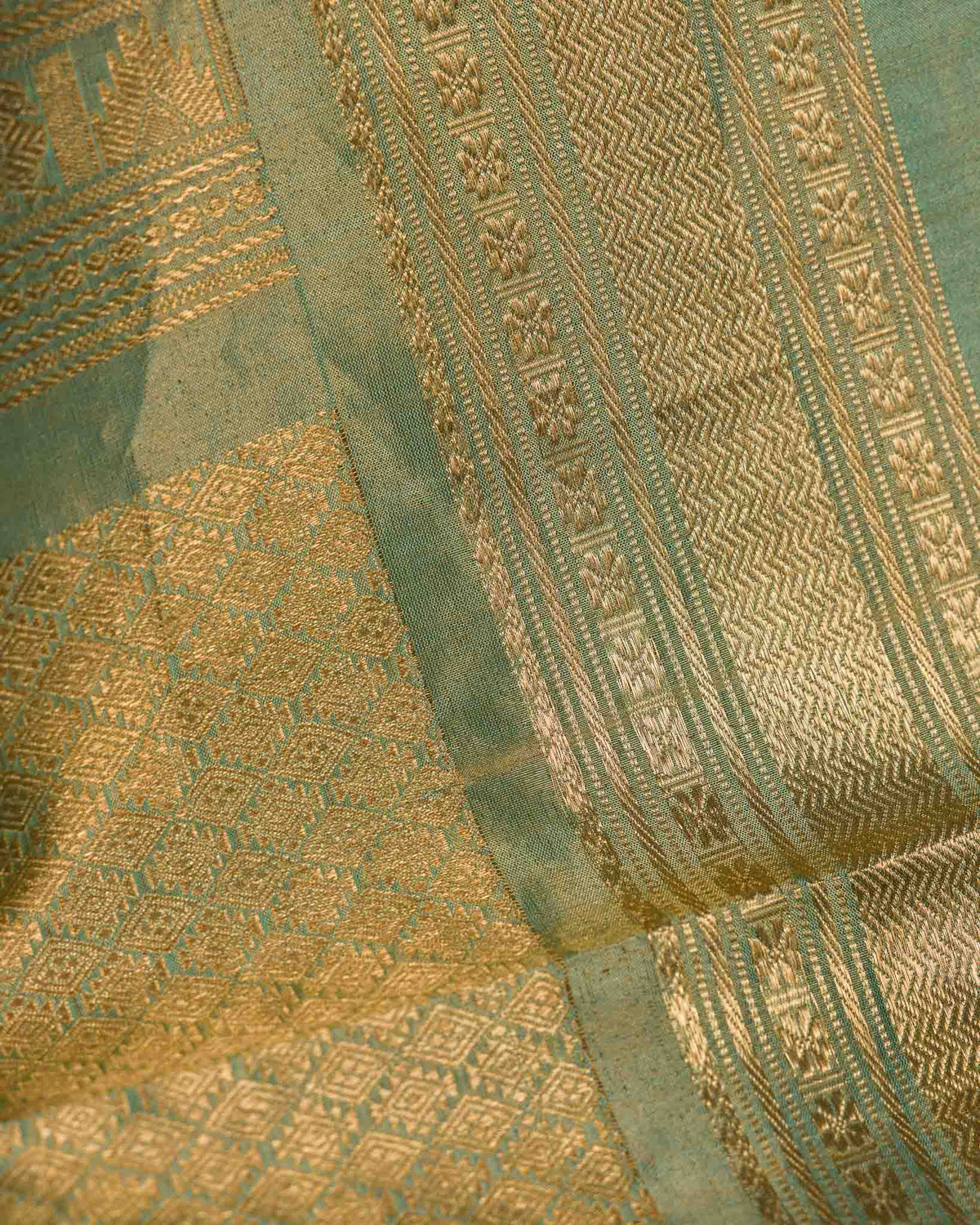 Pastel Green Pure Tissue Gadwal