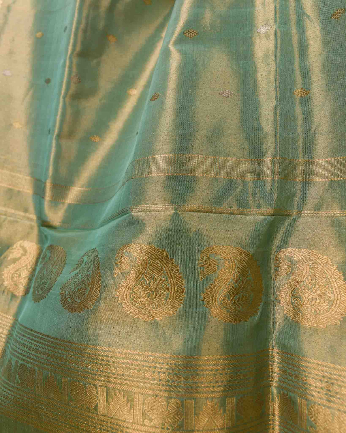 Pastel Green Pure Tissue Gadwal