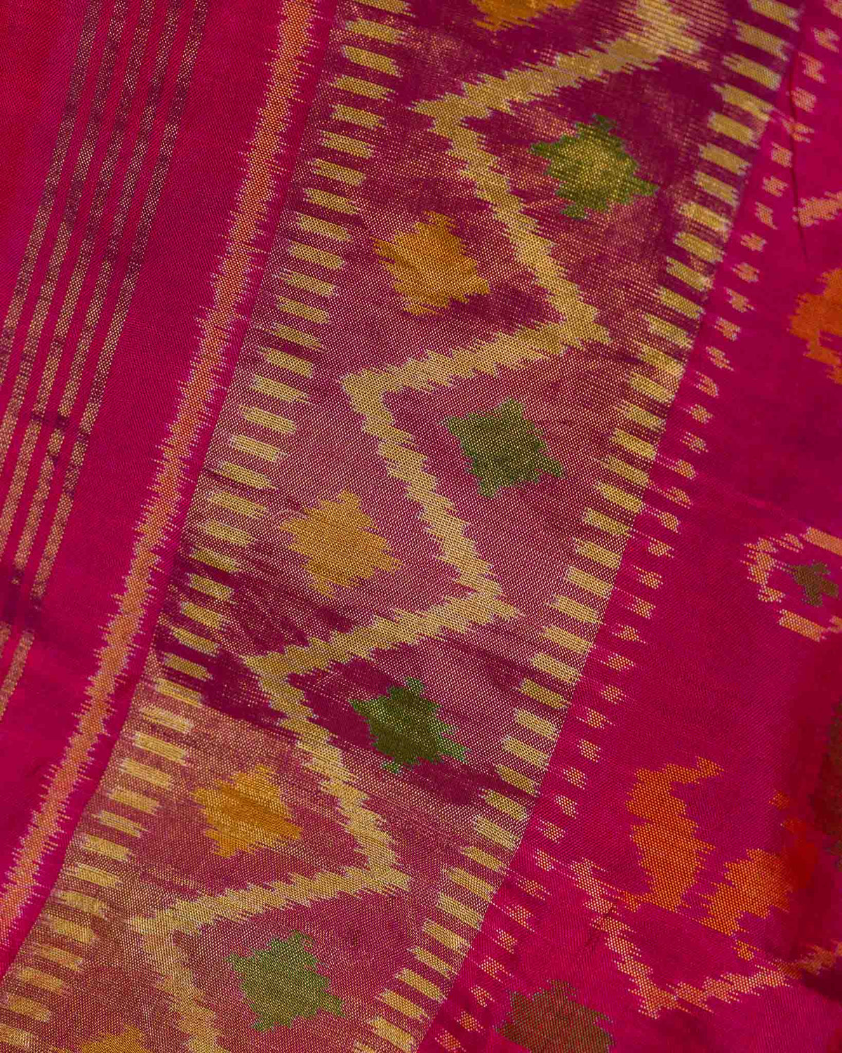 Royal Purple & Rani Pink Pure Patola Bandhani Saree