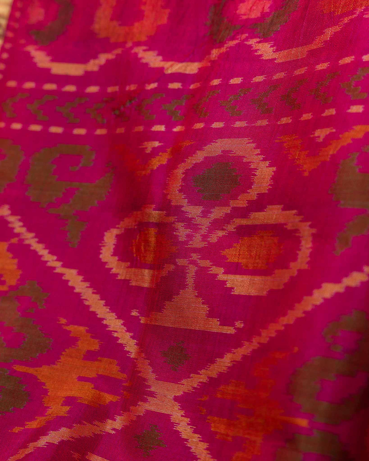 Royal Purple & Rani Pink Pure Patola Bandhani Saree