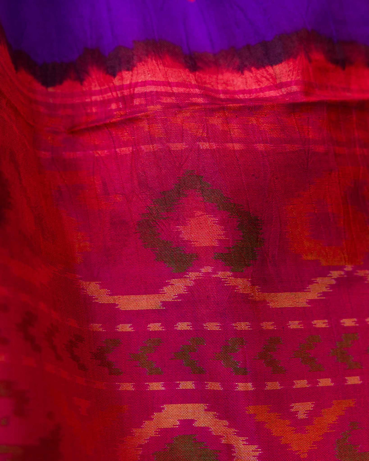 Royal Purple & Rani Pink Pure Patola Bandhani Saree