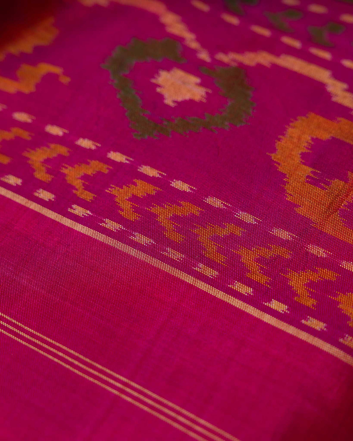 Royal Purple & Rani Pink Pure Patola Bandhani Saree