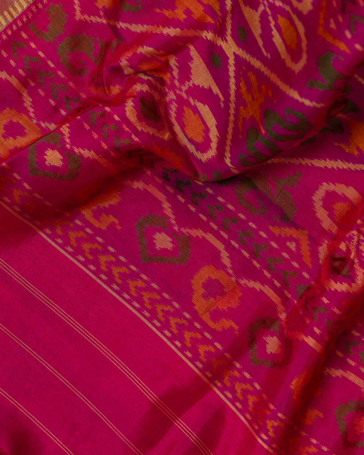 Royal Purple & Rani Pink Pure Patola Bandhani Saree