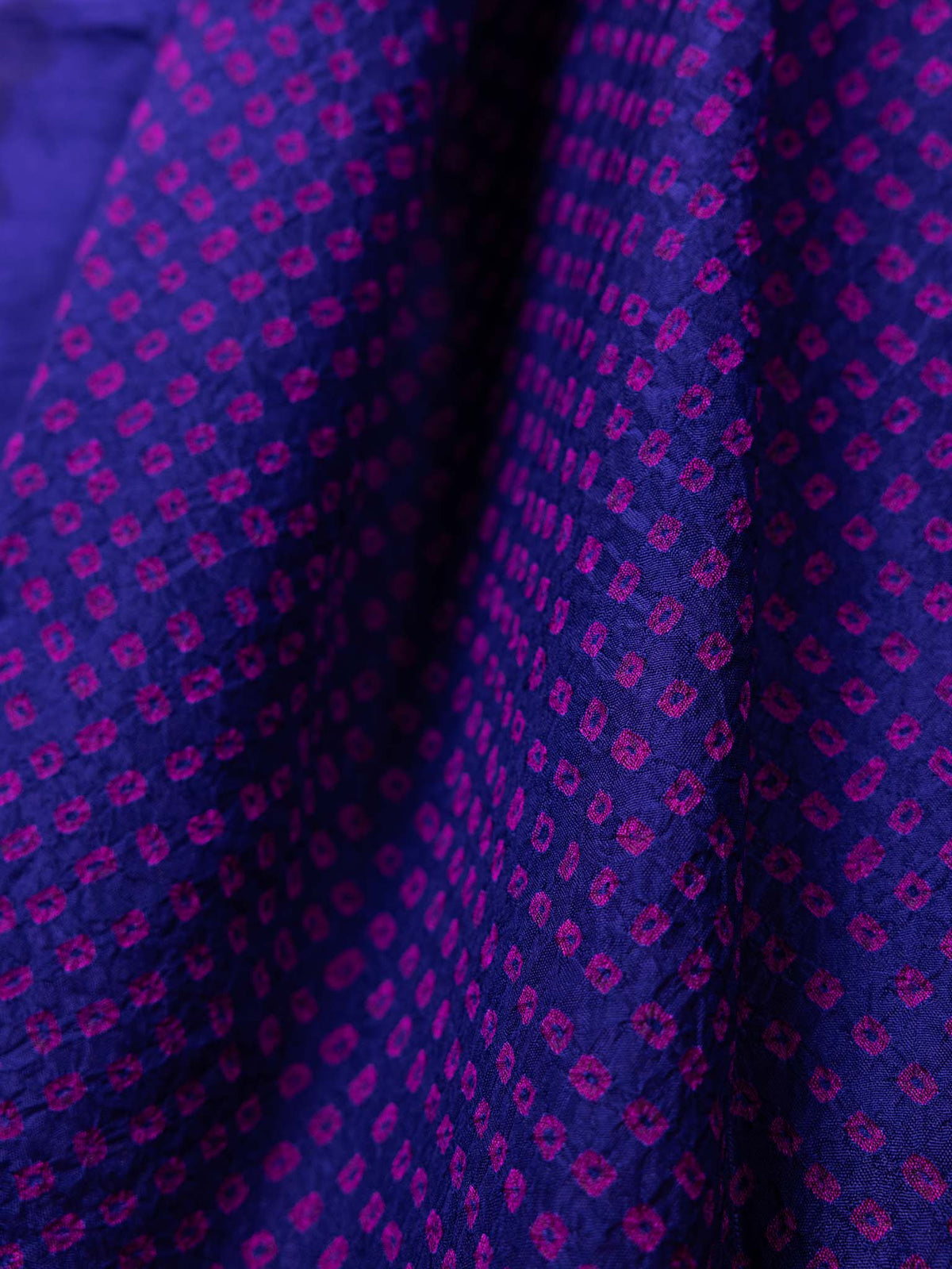 Bluish Purple & Rani Pink Patola Bandhani Saree