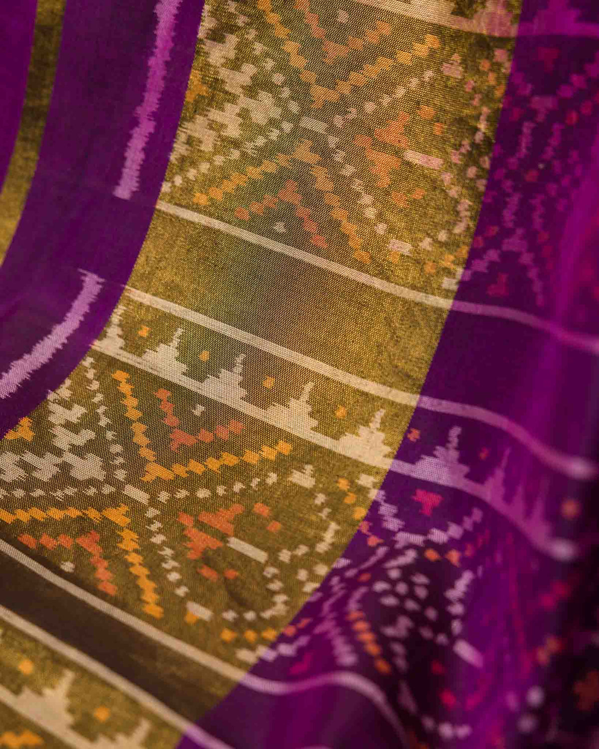 Red & Purple Pure Patola Bandhani Saree