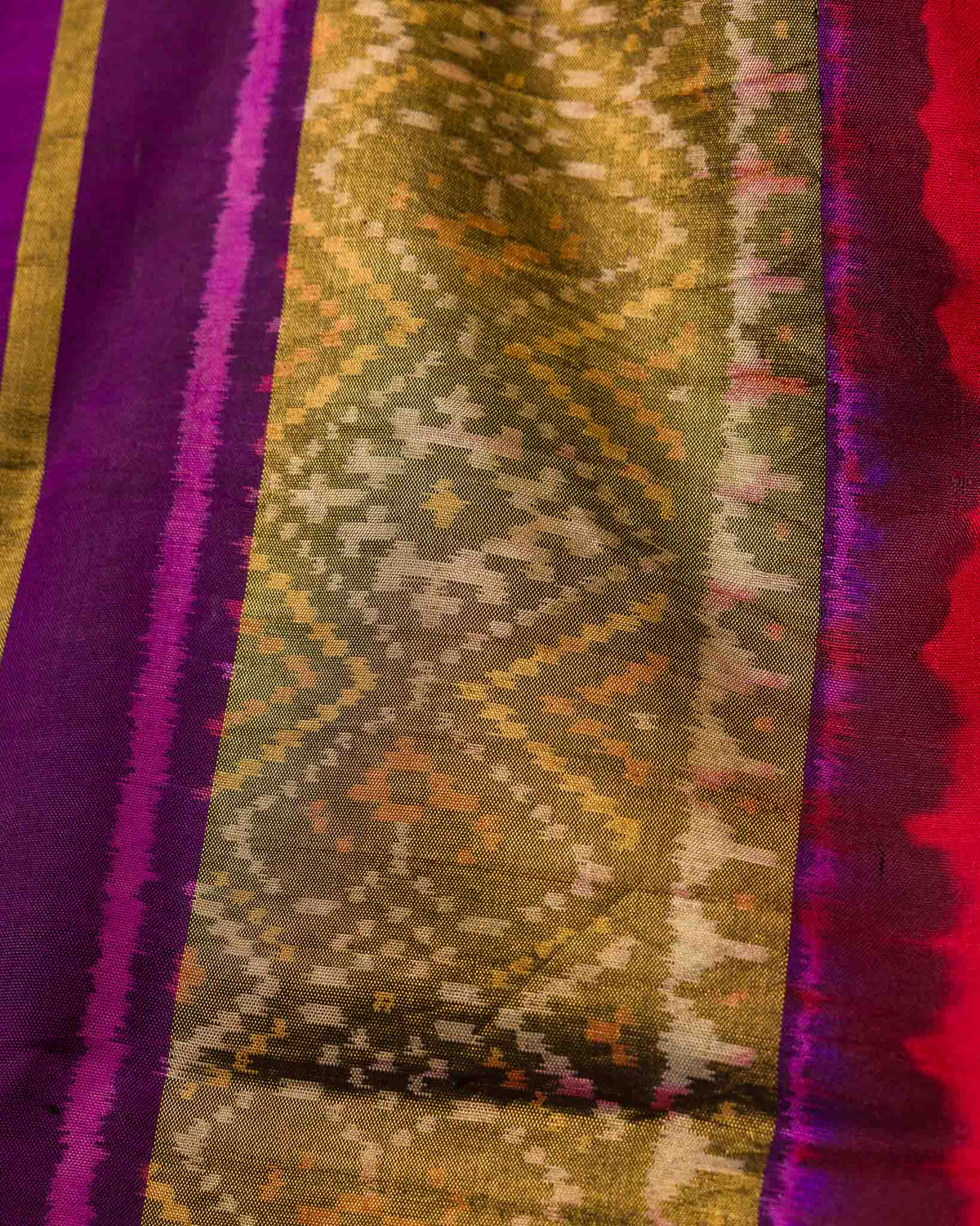 Red & Purple Pure Patola Bandhani Saree