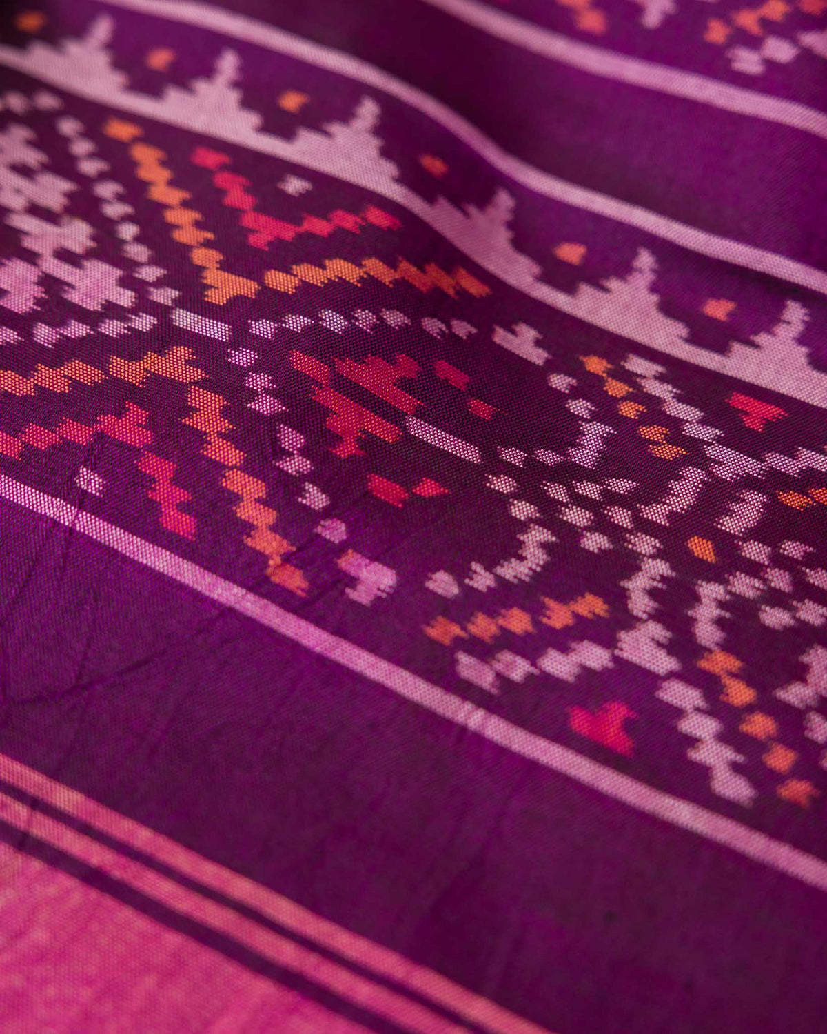 Red & Purple Pure Patola Bandhani Saree