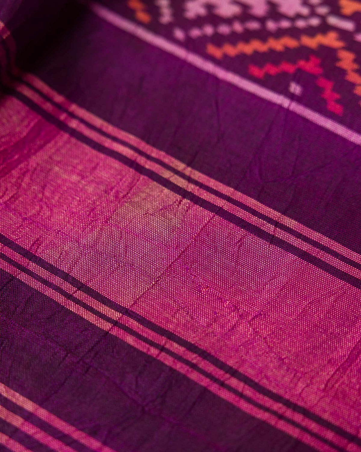 Red & Purple Pure Patola Bandhani Saree